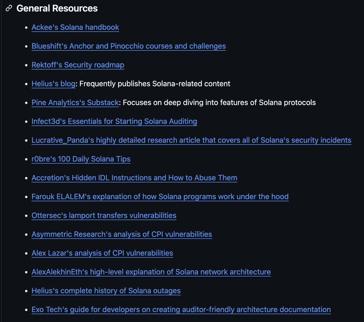 Best GitHub Repos to learn Web3 Security From Scratch in 2026:

1. Awesome Solana Security
GitHub: github.com/0xMacro/awesom…

2. Web3 Bounties &amp; Exploits
GitHub: github.com/ArsenSecurity/…

3. Awesome Move Security
GitHub: github.com/Monethic/aweso…

4. DefiHack Labs
GitHub: