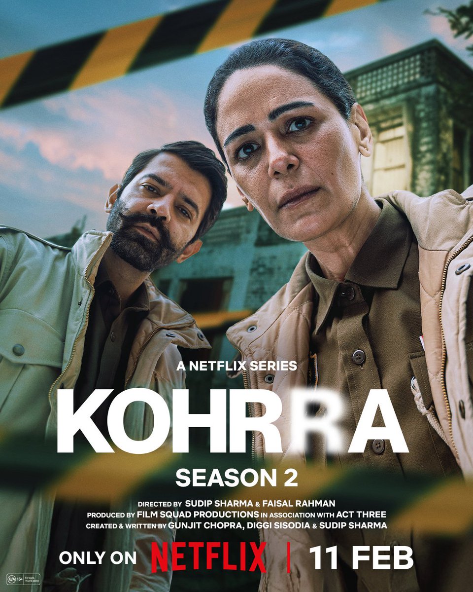 And of course..

#Kohrra S2 premieres Feb 11th on <a href="/NetflixIndia/">Netflix India</a>.

#MonaSingh <a href="/BarunSobtiSays/">Barun Sobti</a> <a href="/rannvijaysingha/">Rannvijay Singha</a> 

#SudipSharma <a href="/faisalabaad/">Faisal Rahman</a>
#GunjitChopra #DiggiSisodia <a href="/Act_Three_prod/">Act_Three_Production</a> <a href="/Film_squad_prod/">Film Squad</a>