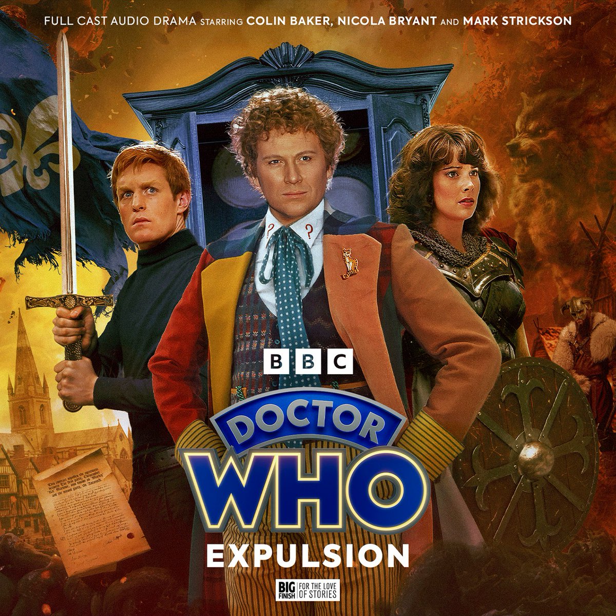 COMING APRIL 2026! The Sixth Doctor. Turlough. Trouble. ⚔️🛡️📜 Click bgfn.sh/sixie26news to get all the details on Expulsion, the forthcoming Doctor Who full-cast audio drama box set, available to pre-order now on download to own and collector's edition CD.