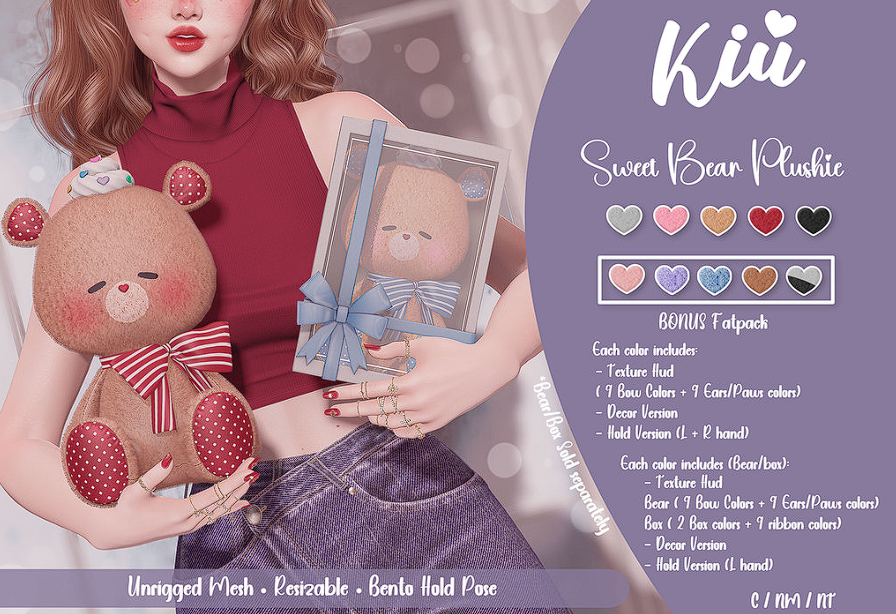 KawaiiFeedSL's tweet photo. Kiu: Sweet Bear Plushie @ Cupid's Fault〡Taxi: https://t.co/EYuVyvEjwO 
#SecondLife #Kiu #CupidsFault #slevent #slcontent #KawaiiFeed https://t.co/NNuIe3aIHw