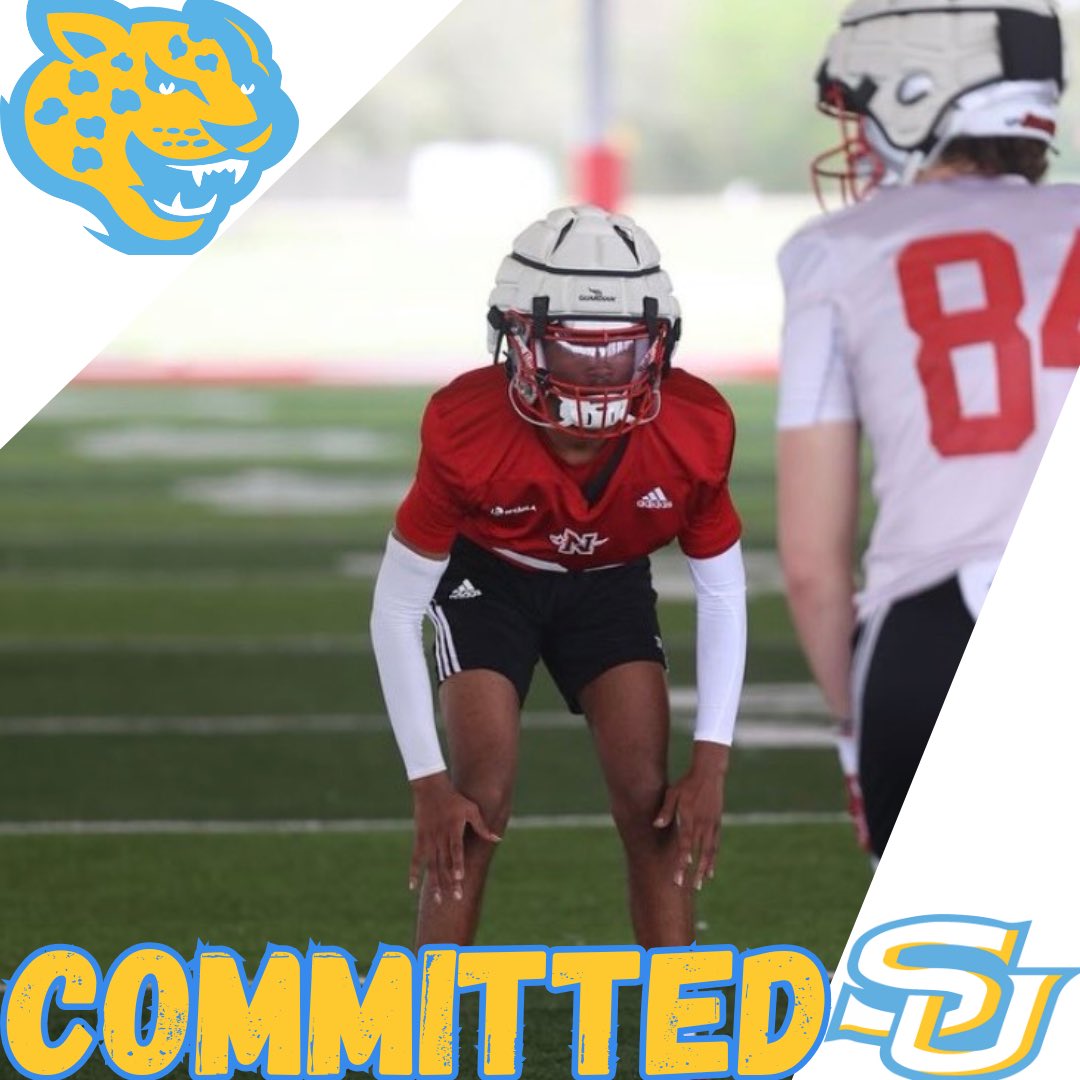 Recruit4SU's tweet photo. BREAKING NEWS: Nicholls State transfer 6’1” 165 DB Korwin Scott Jr. from Destrehan, LA has announced his commitment to #SouthernUniversity! 
 
@KorwinScottJr 

#GeauxJags #DogDayD #ProwlOn https://t.co/kDr8v2YrML