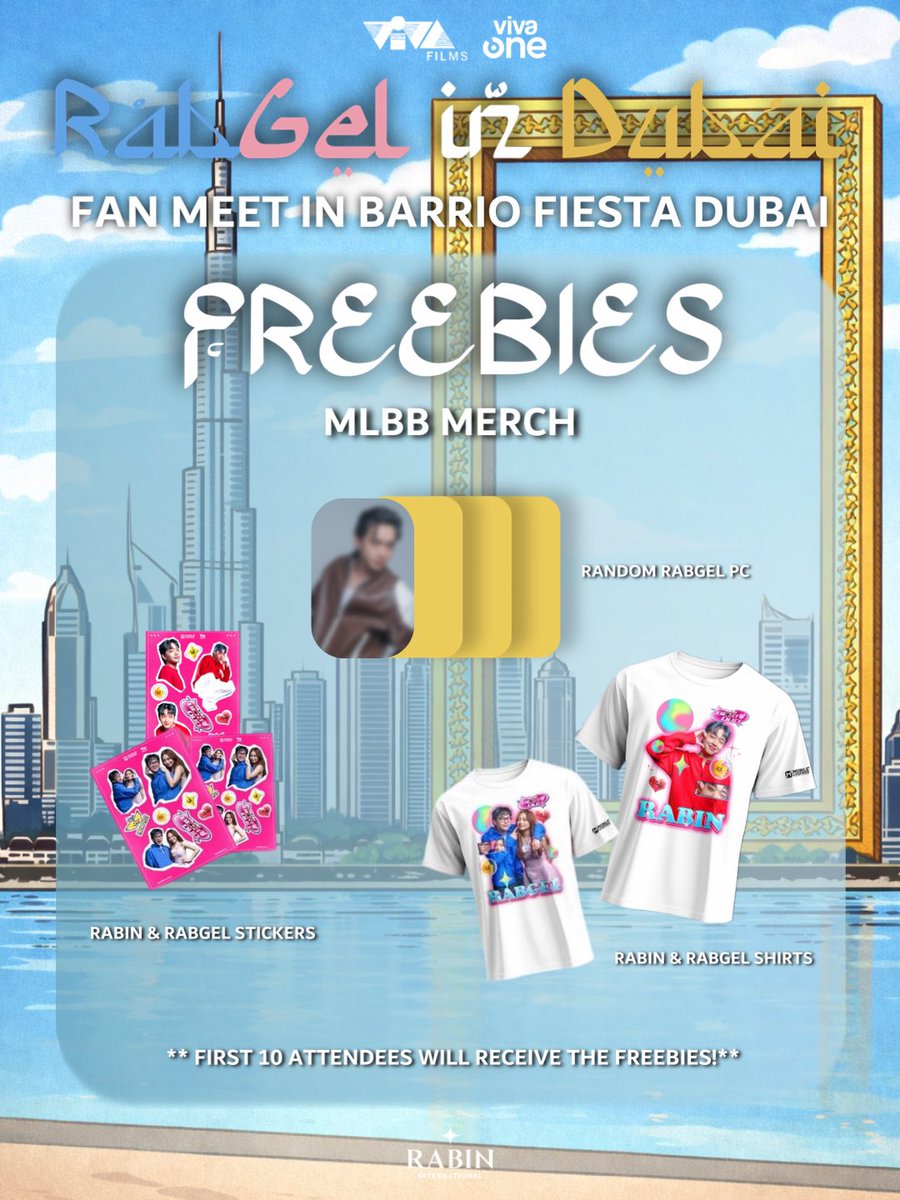 rabinIntl's tweet photo. The long wait is finally over! Dubai #RabGel fans are lucky enough to get the chance to meet #RabinAngeles and #AngelaMuji in #BarrioFiestaDubai2026! 

**AVAIL THE ENTRANCE TICKET TO JOIN THE MEET AND GREET!!** 

🔗https://t.co/LXgOOHv6zb https://t.co/KRqtMcwZVO