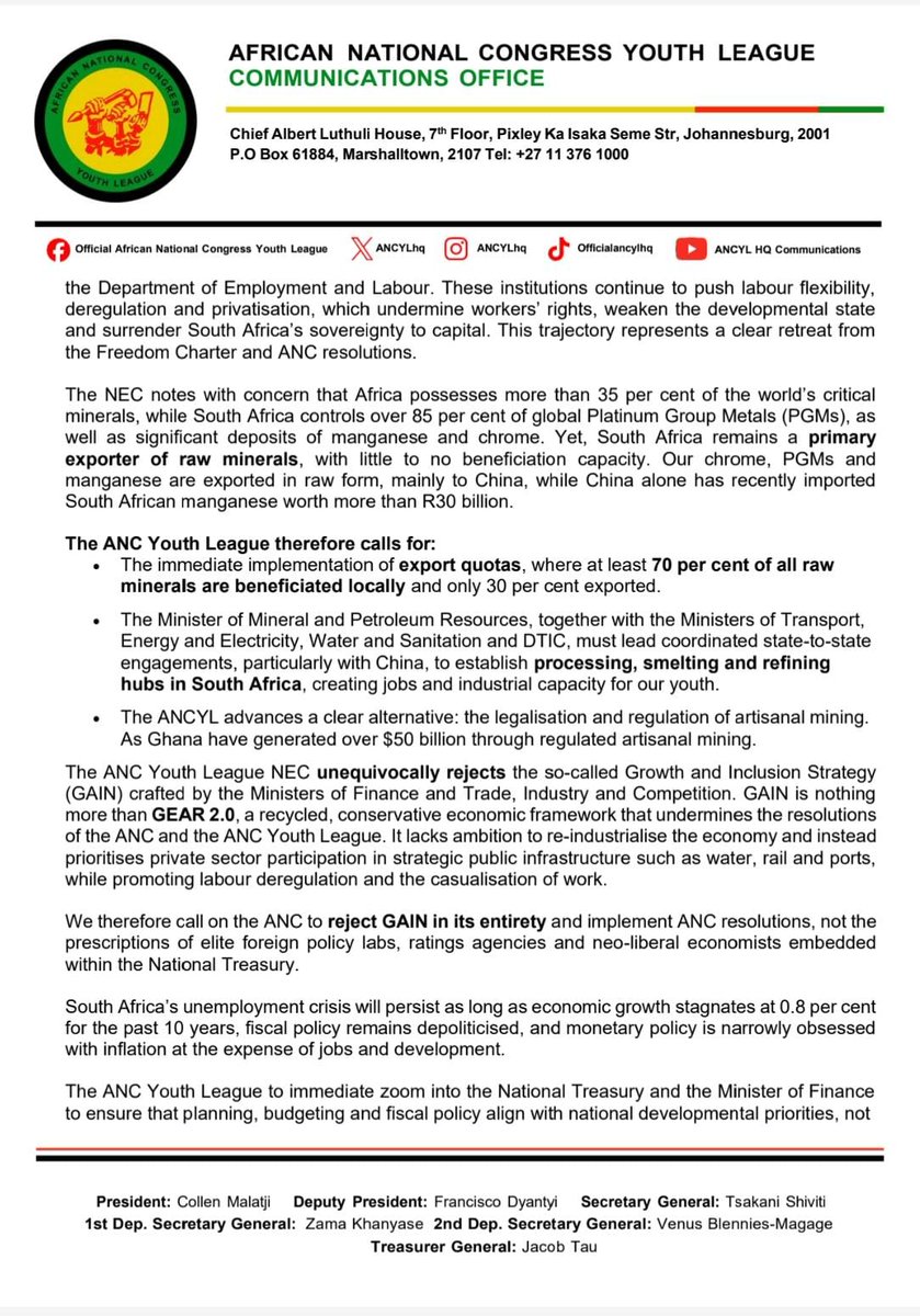 [1/3] The ANCYL convened it's 1st NEC meeting of the 27th term on 31st January 2026 at Pine Lake Inn in Mbombela, Mpumalanga. The NEC meeting formally marked the commencement of the work of the newly elected leadership collective following the successful 27th National Congress.