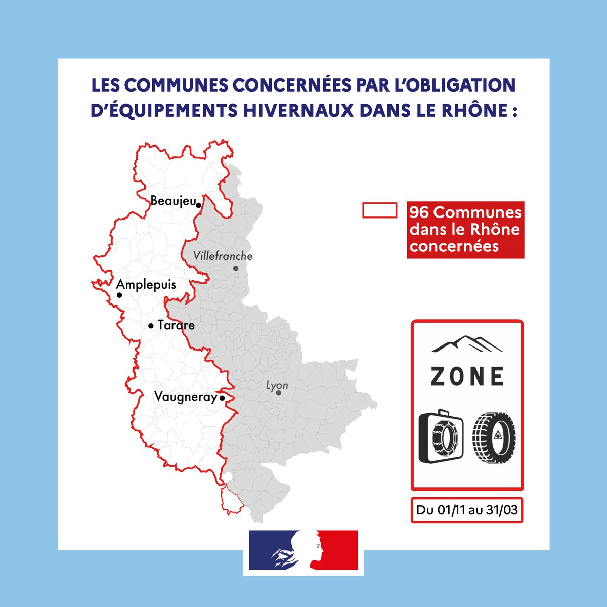 Image de Préfète de région Auvergne-Rhône-Alpes et du Rhône - #SecuriteHiver ❄️ | Du 1er novembre au 31 mars, la #loimontagne est en vigueur.

Lors de vos déplace