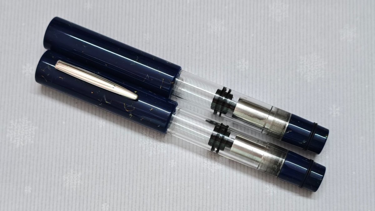 FosforPens's tweet photo. Finished recently, these two piston filler pens. Material is Conway Stewart Lapis. https://t.co/NjNABT7ghj