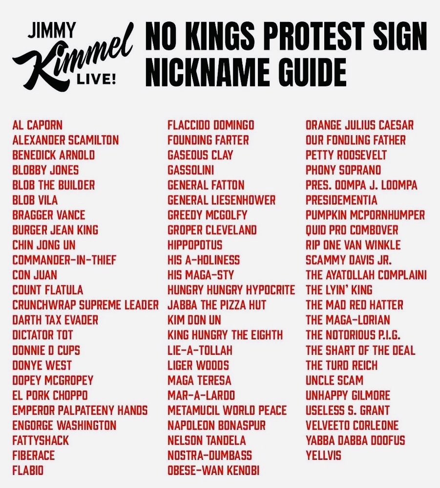 841920Meema6's tweet photo. Thx @jimmykimmellive.bsky.social
For this helpful guide
There are a few omissions & please add others you like
My favorite 2?
1- #Shitler-
He wants to be a Hitler & he shits his pants
2- #Ignoranus
When someone is both ignorant & an asshole
Your turn https://t.co/bCVUtL7oNQ