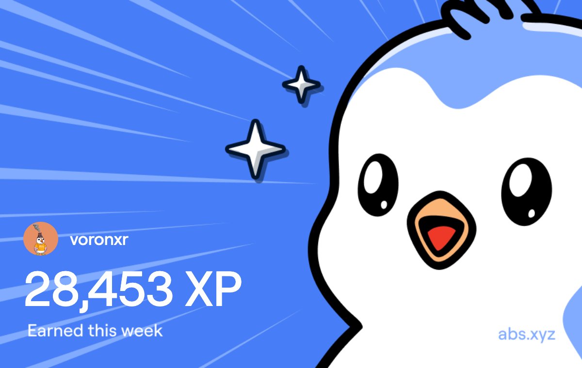 I just earned 28,453 XP on <a href="/AbstractChain/">Abstract</a>! 🎉 
WOW WOW WOW