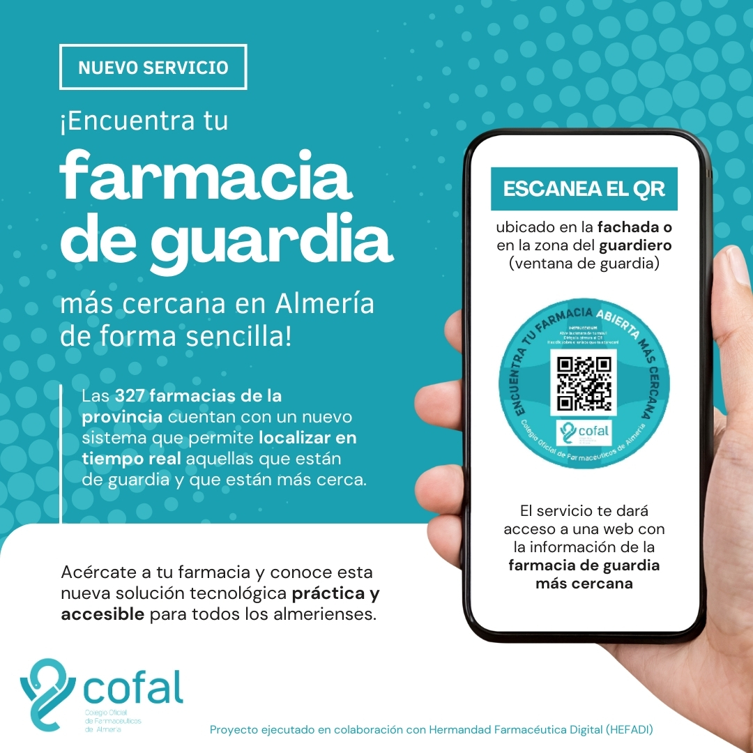 CofAlmeria's tweet photo. 📲 Si quieres encontrar tu #farmacia de guardia abierta en la provincia de #Almería de forma sencilla y accesible, te recordamos que puedes hacerlo con nuestro sistema de localización basado en el escaneo de código QR. No requiere descarga de app y es muy práctico. https://t.co/xzEfr8rez6