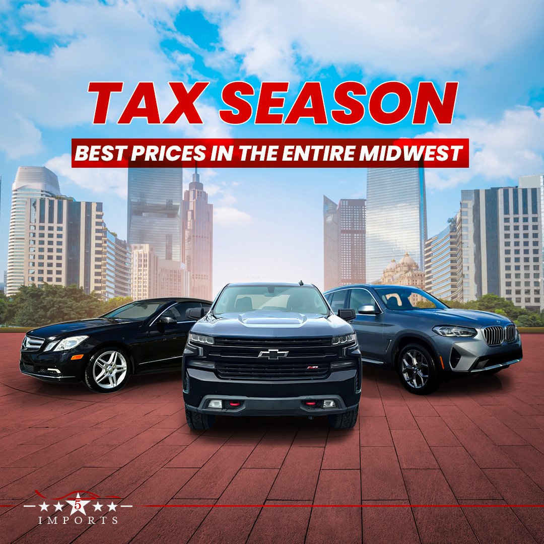 🔥 Tax Season = Upgrade Season 🔥
For a limited time, score special pricing + exclusive Tax Season savings on select vehicles 🚗💸
📍 Noblesville &amp; Westfield, Indiana
📱 Call/Text: (317) 742-6969
🌐 Browse inventory: 5starimports.com
T&amp;Cs apply