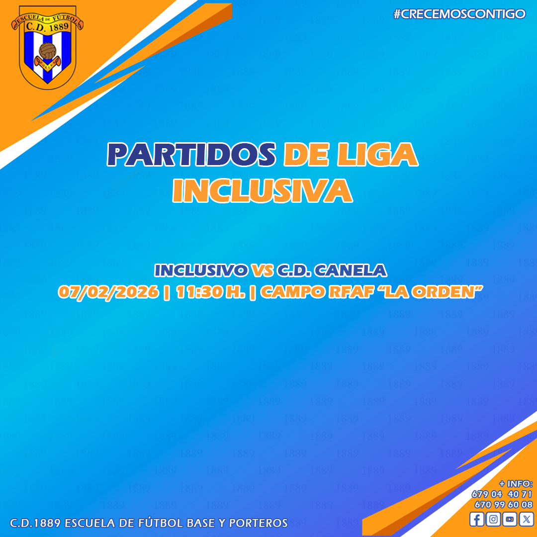 cd1889's tweet image. LIGA INCLUSIVA | Nuestros chicos de ASPAPRONIA CD 1889 ya tienen horario de sus #PartidosOficiales de este fin de semana. ⚽🔝

#Vamos89 🔵⚪🔵

#Somos1889 #FutbolBase #crecemoscontigo #FormandoEnValores