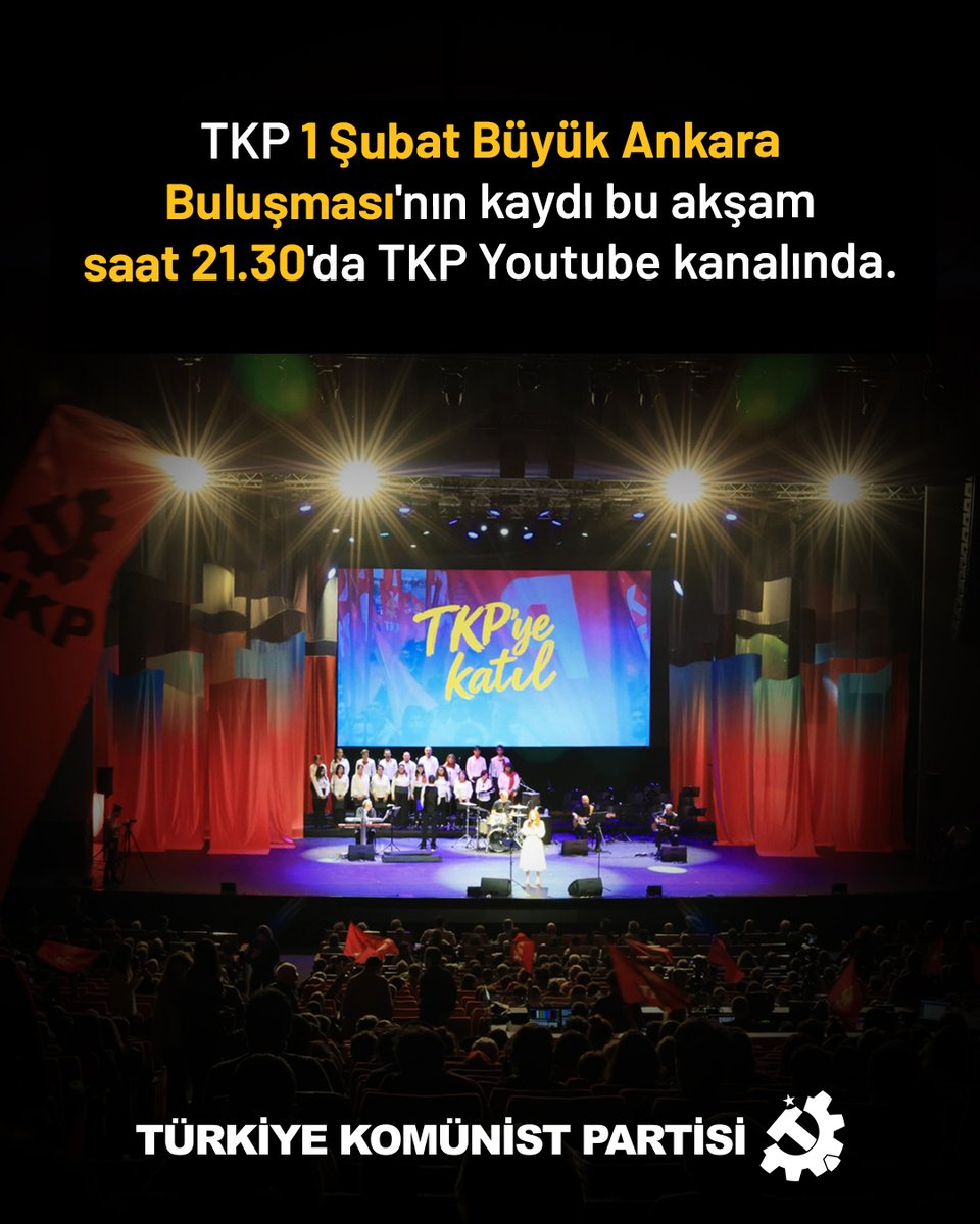 "Dalgaları Karşılayan Gemiler Gibi: TKP Meydan Okuyor" başlığıyla bir araya geldiğimiz buluşmamızın tam kaydı bu akşam saat 21.30'da yayında olacak.

🚩İzlemek için TKP Youtube kanalına abone olabilirsiniz.