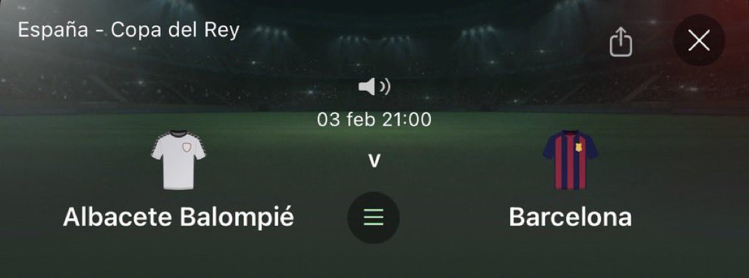 El que adivine minuto y goleador del primer gol del partido entre el Albacete y el Fútbol Club Barcelona le daré premio de 1000 € vía Bizum! Para participar darle Like a este Post seguirme y comentar vuestro resultado en comentarios 🤝 #AUPAALBACETE  #CopaDelRey #fcbarcelona