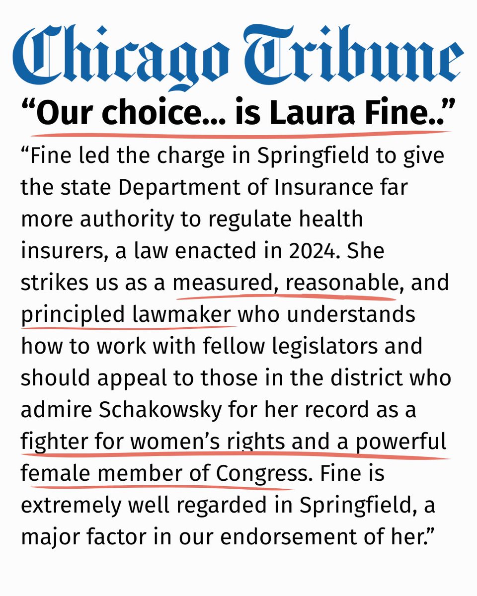 Proud to have the endorsement of the Chicago Tribune, and to be recognized for my values and my record of delivering for IL-09.