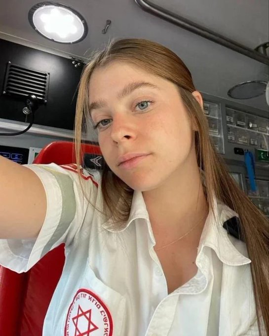 SHE HAD ONE FINAL REQUEST 

"IDF Sgt. Yarin Peled, 20, a combat medic, was killed on October 7 during a battle at Nahal Oz military base.

Later, a note was found in her pocket in which she asked that should she fall in battle, then any Magen David Adom first responder service