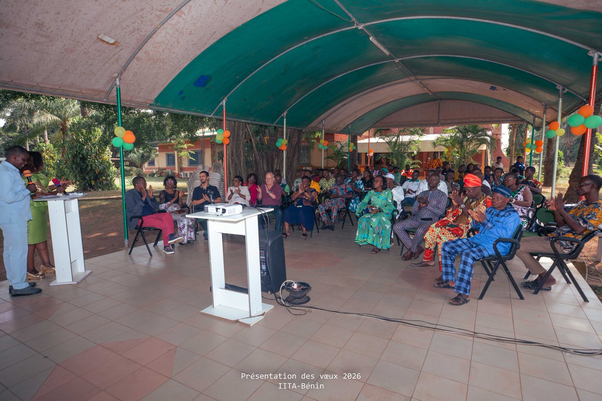 benin_iita's tweet photo. 🥳🎊Nous avions été honorés ce Jeudi 29 Janvier 2026 par la présence massive du staff de @benin_iita et nos collègues des institutions soeurs lors de la cérémonie de présentation de voeux de l'an 2026 au Représentant Résident. 
👇🏽
https://t.co/1MtciMXe0F https://t.co/DxetyVbB2R