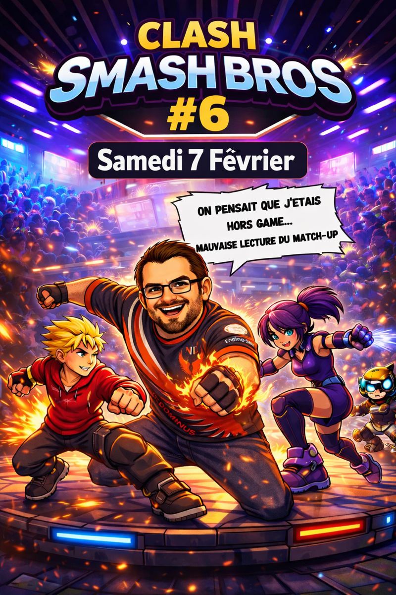 NIIDFR's tweet photo. 🎮🔥 CLASH SMASH BROS #6 🔥🎮
🗓 Samedi 7 février au Club Nec Deus – Grigny
💥 Tournoi League Smash Bros @NIIDFR, ouvert dès 16 ans
📝 Inscription sur https://t.co/C0zV5CRur7 ou sur place jusqu’à 13h30

➡️ https://t.co/jCmnqHQdrW
#SmashBros #SmashLyon #SmashBrosLyon
@SmashAtLyon https://t.co/zZpukwoAaT