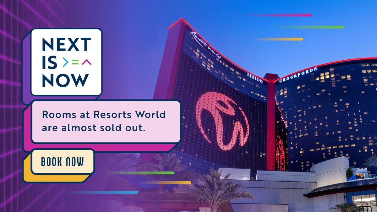 AmusementExpo's tweet photo. Rate deadline: Feb 12!
Stay at the heart of AEI 2026—Resorts World is the HQ for all networking &amp; after-hours events.
40+ dining options. Modern, connected guest experience. Book your rooms now! https://t.co/espqK2R23d https://t.co/vbKOx09mBQ