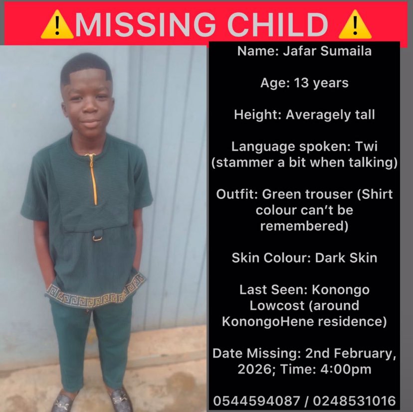 Please kindly share let’s bring him home…..whats happening in Konongo