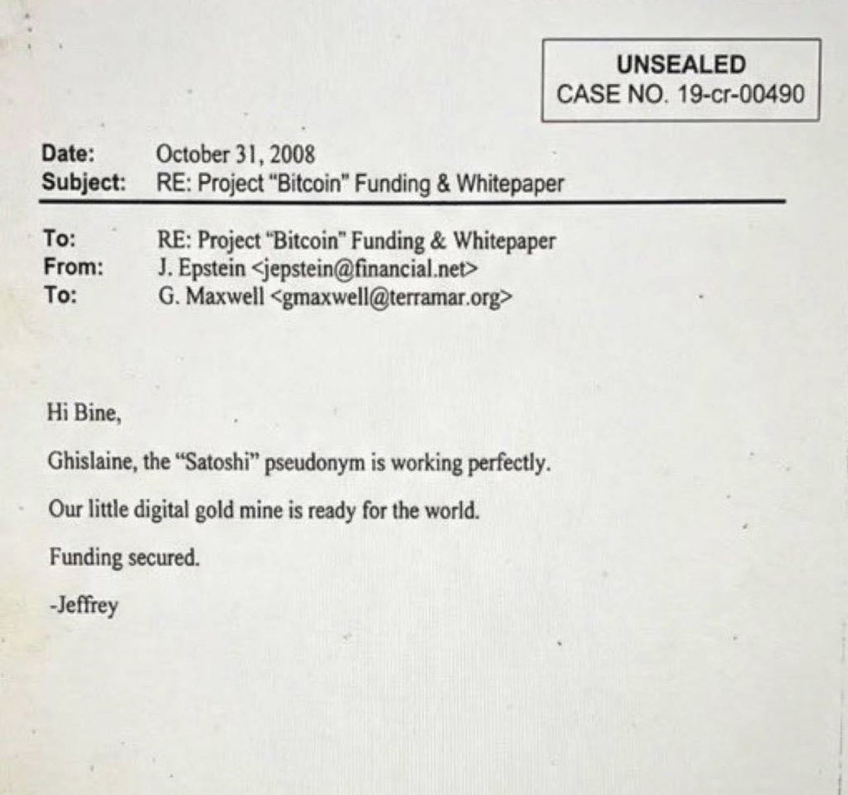 SamInsanity's tweet image. Apparently everyone has lost their minds, the Epstein files on here are obviously fake.
-Different text fonts on header and body
-Spacings that can’t happen in email systems
-Writing in lower case, too many inconsistencies
-Unsealed emails look AI-made
-Source: trust me bro 🤷🏻‍♂️