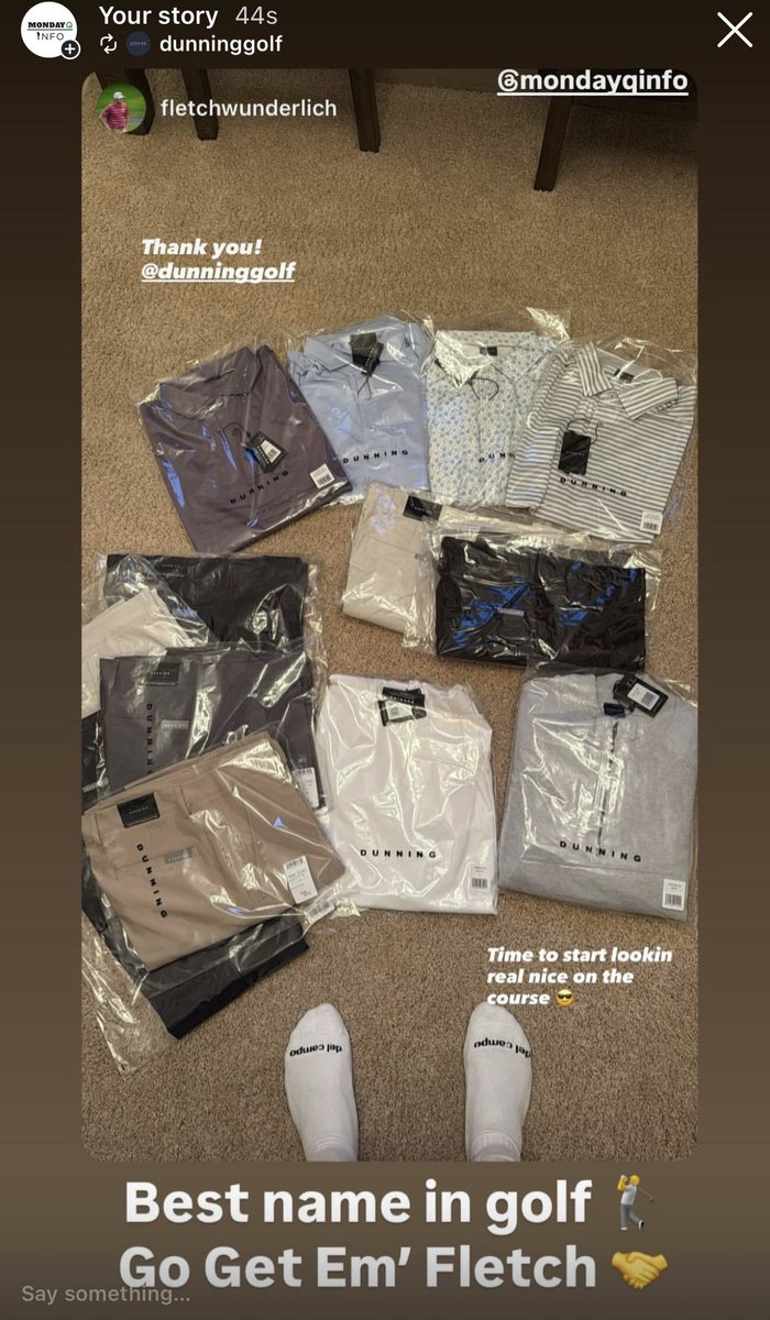 acaseofthegolf1's tweet photo. I say it all the time. Yes @DunningGolf has great clothes. But the people are what makes Dunning.  

We were walking around Pga show and pro Fletch Wunderlich (all-time name) said hello. I introduced him to Matt at Dunning.

10 days later this showed up at Fletch’s house all because Fletch mentioned he was grinding and could use any help.  

This is how it's done.