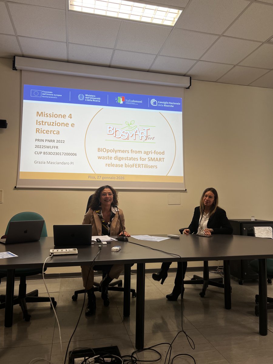 CnrIpcf's tweet photo. Evento finale progetto #PRIN #BIOSMARTFERT (27 Gennaio 2026, #CNR Area della Ricerca #Pisa): presentati i risultati su biopolimeri PHA/PHB da scarti agro-alimentari per biofertilizzanti a rilascio controllato
#biopolymers #PHA #agrifoodwaste #slowrelease #biofertilizers https://t.co/XfQHMLSJ5v