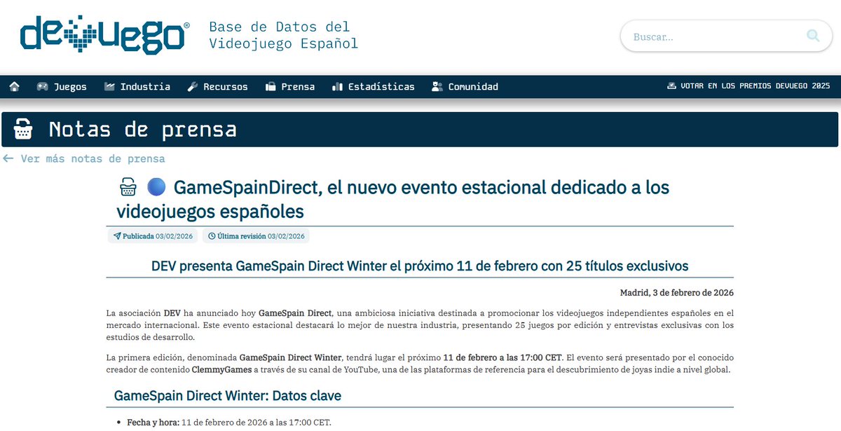 Desarrollo Español de Videojuegos tweet media