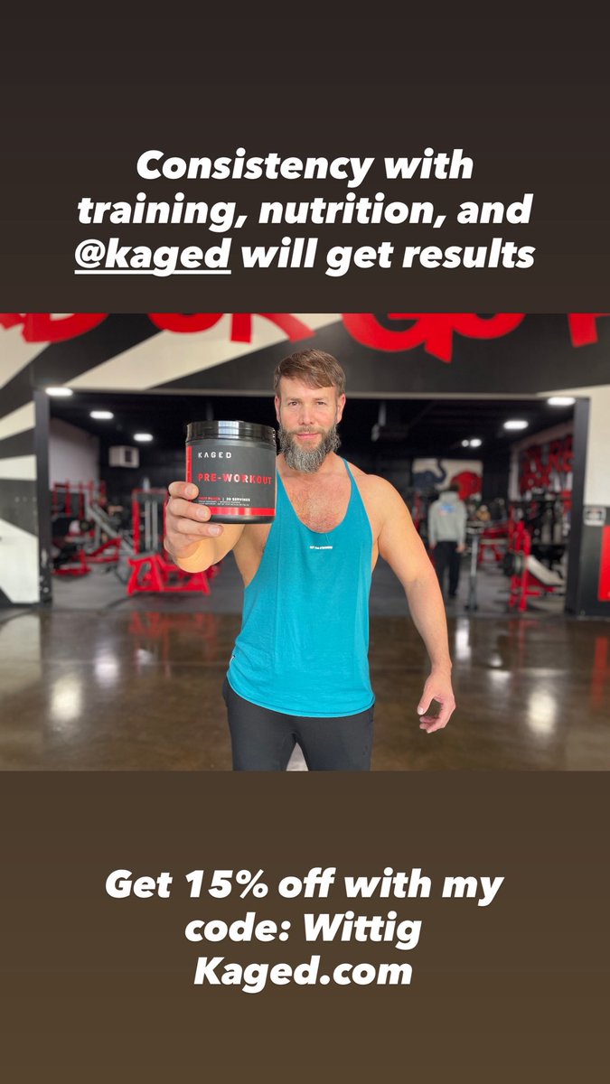 Consistency with training, Nutrition, and <a href="/_Kaged/">Kaged</a> will get you results. Get 15% off kaged.com with my code: Wittig