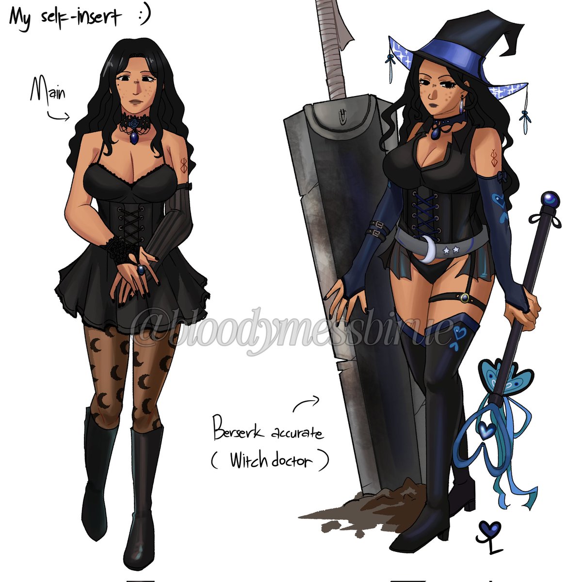 bloodymessbirue's tweet photo. my self-insert or basically myself :^) i might post art of guts x me soon. they use they/them just like me and in a relationship with my comfort character, i think it's obvious 💙
#夢女子 #heartslayer #Berserk https://t.co/UJvyb8zsjS