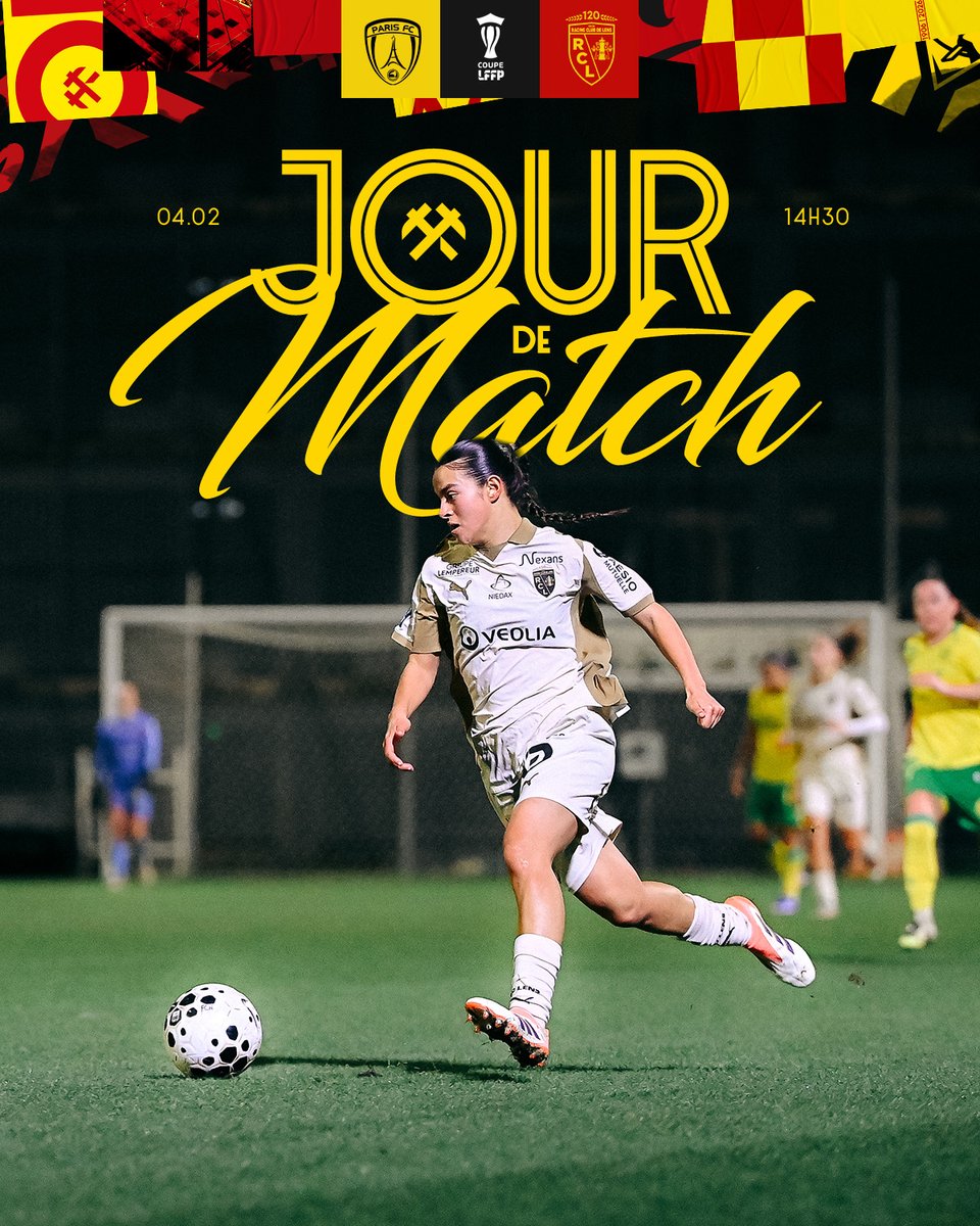 𝑱𝒐𝒖𝒓 𝒅𝒆 𝒎𝒂𝒕𝒄𝒉 🔴🟡

⚽️ 𝐐𝐮𝐚𝐫𝐭 𝐝𝐞 𝐟𝐢𝐧𝐚𝐥𝐞 - <a href="/CoupeLFFP/">Coupe LFFP</a> 
🆚 <a href="/PFC_feminines/">Paris FC Féminines</a> 
🕖 14h30
📍 Stade Charléty
📺 urls.fr/3NVOVD

#RCElles #PFCRCL