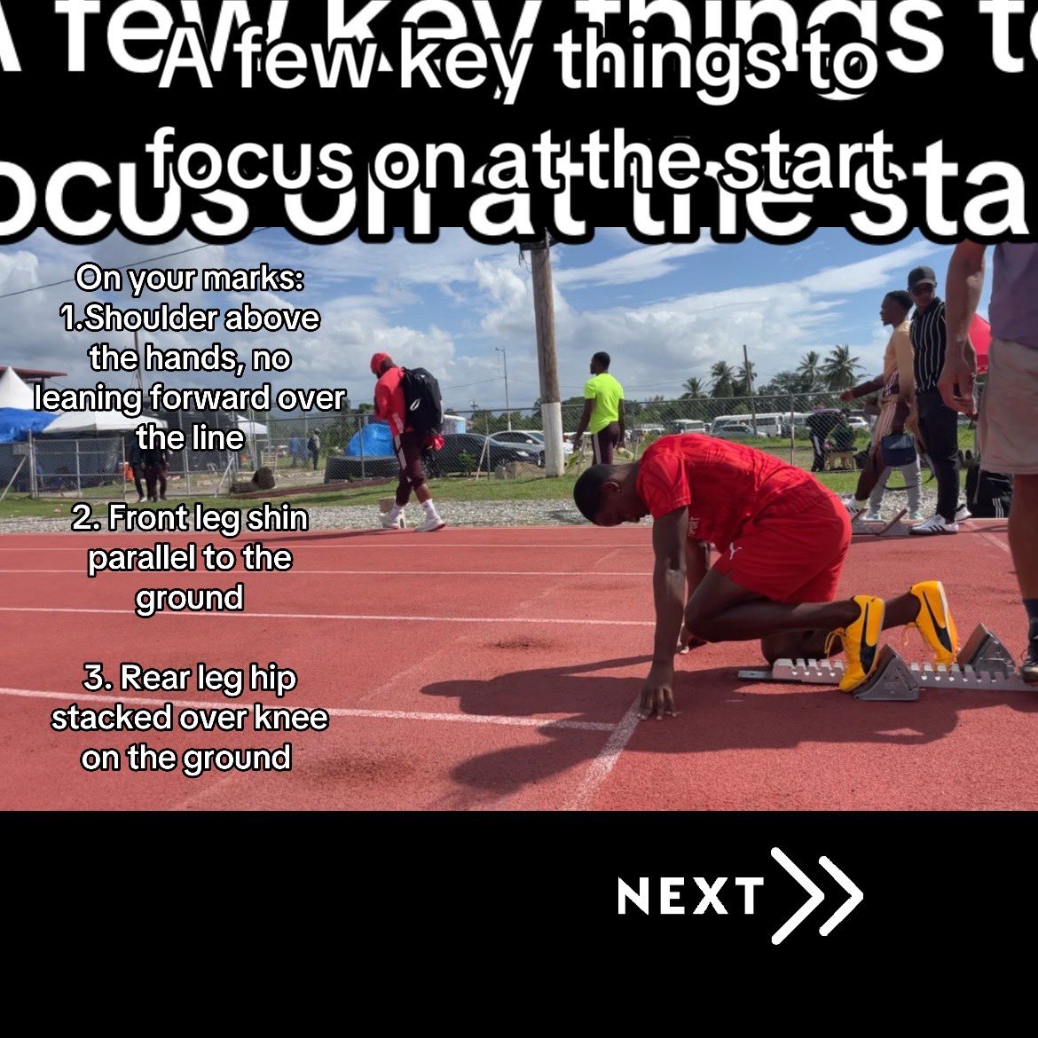 KingLeoStrength's tweet photo. A few things to focus on when using the starting blocks as a track and field sprinter. https://t.co/xsDp67tFa0
