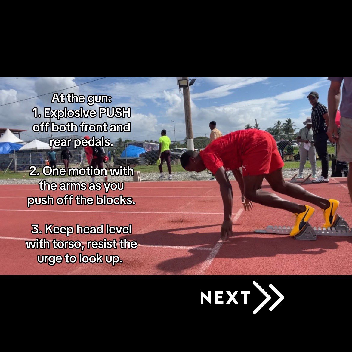 KingLeoStrength's tweet photo. A few things to focus on when using the starting blocks as a track and field sprinter. https://t.co/xsDp67tFa0