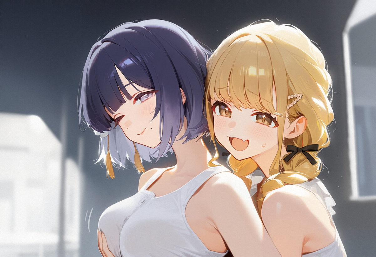 junichoon24's tweet photo. #秦谷美鈴 #藤田ことね #学園アイドルマスター #百合#AIイラスト (1/1) https://t.co/bdul18YwWE