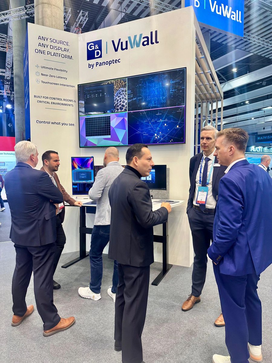 VuWall's tweet photo. #ISE Day 1 is buzzing! VuWall + G&amp;D = live demos, tech talks &amp; great vibes. Stop by for a demo, meet the team, or grab a coffee (or cerveza 🍻)

#ISE2026 #VideoWall #KVM #TechInnovation https://t.co/2n7cga6FKu