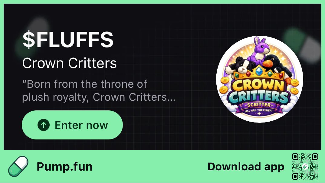 valuefromwally's tweet photo. 👑🐧🐰 Welcome to Crown Critters ($CRITTER) — where the fluff rules the blockchain.Born from pure meme energy and powered by community vibes, Crown Critters is building the cutest kingdom in crypto. No suits. No banks. Just loyalty, fun, and unstoppable https://t.co/cCa1Zy2VZw https://t.co/sLZbPawgqk