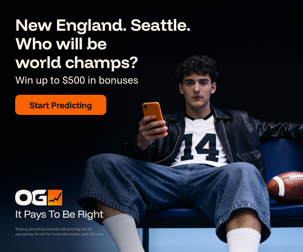 OG is HERE 🗣️📈

Sports. Politics. Culture. Trade it all on OG

NEW USERS: Earn up to $500 extra when you sign up from Feb 3 to Feb 10.