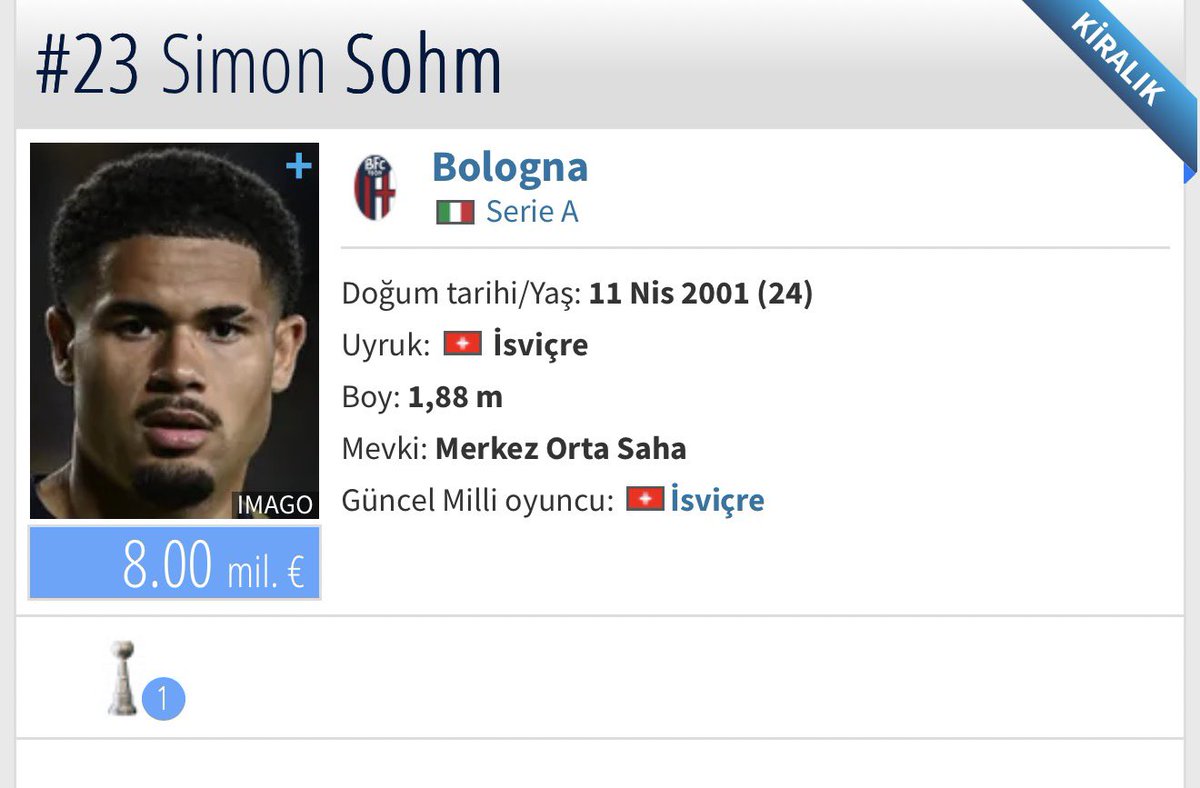 🇨🇭Simon Sohm Beşiktaş orta sahasına seviye atlatır.

Güçlü ✔️
Atletik ✔️
Top kazanan ✔️
Oyun kuran ✔️

Artık “yumuşak” orta saha değil,
rakibi boğan – oyunu yöneten futbolcu lazım.

Beşiktaş aklı varsa Simon Sohm gibi net profil kovalar.
Sessiz ama çok kritik bir transfer olur.
