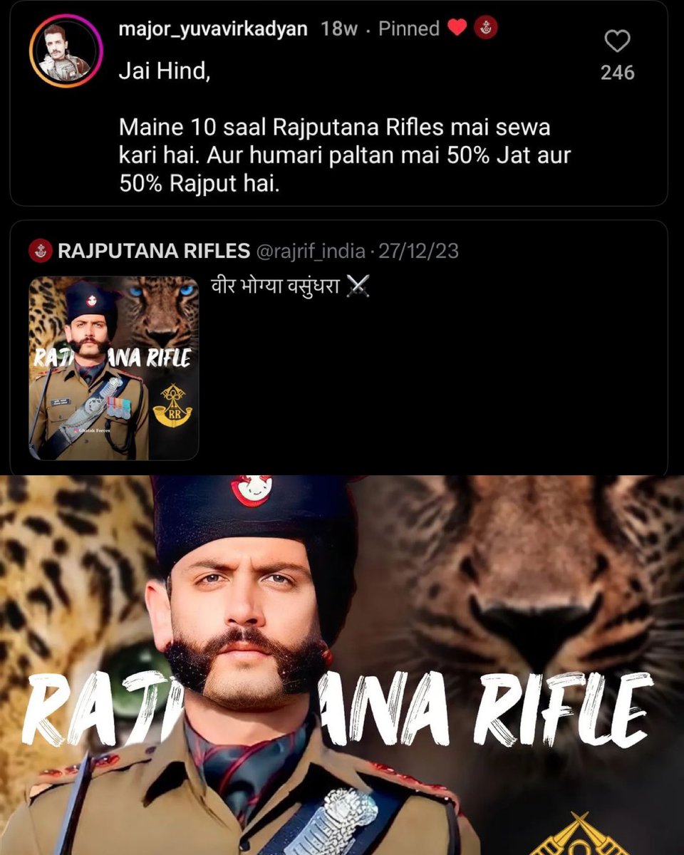 JAT_SAMAAJ's tweet photo. The photo below is of Major Yuvavir Kadyan, A Jat.
@thebharatpur तूने किस मानसिकता से ट्वीट किया है वो तो साफ़ दिख रहा है, अब माहरे ट्वीट भी देखले उसी मानसिकता से।
#जाट_समाज https://t.co/TLvVe9UAGq