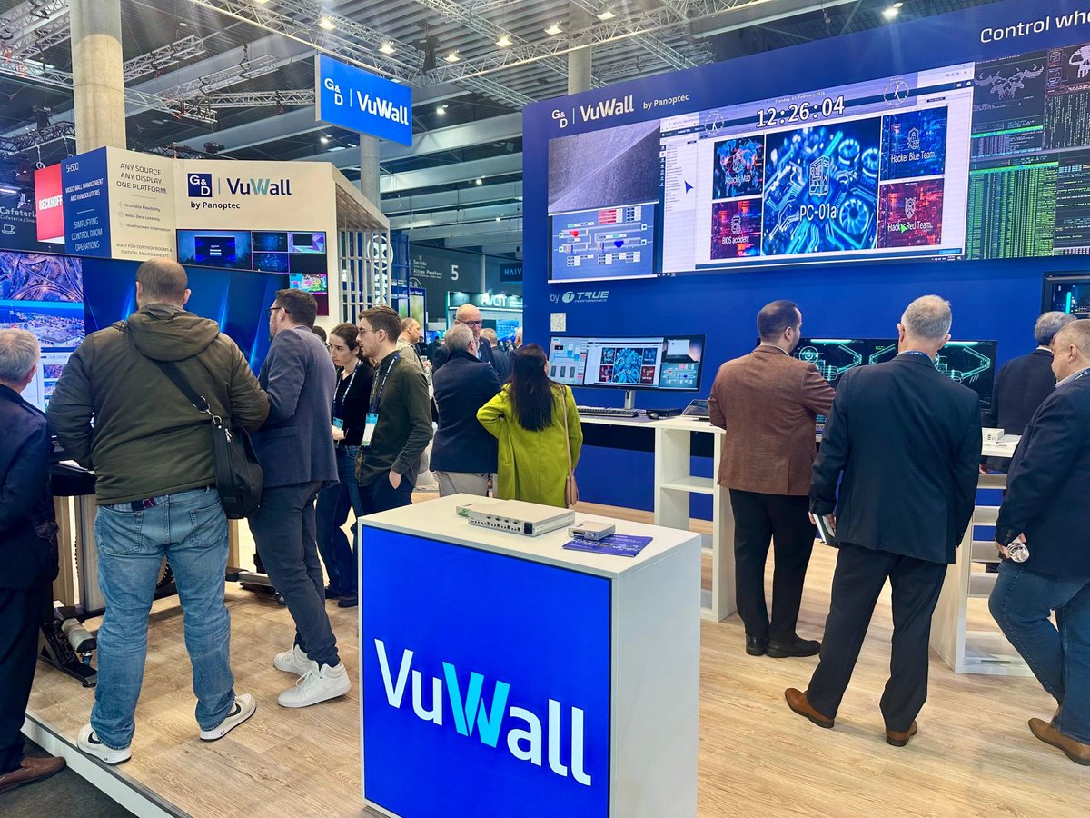 VuWall's tweet photo. #ISE Day 1 is buzzing! VuWall + G&amp;D = live demos, tech talks &amp; great vibes. Stop by for a demo, meet the team, or grab a coffee (or cerveza 🍻)

#ISE2026 #VideoWall #KVM #TechInnovation https://t.co/2n7cga6FKu