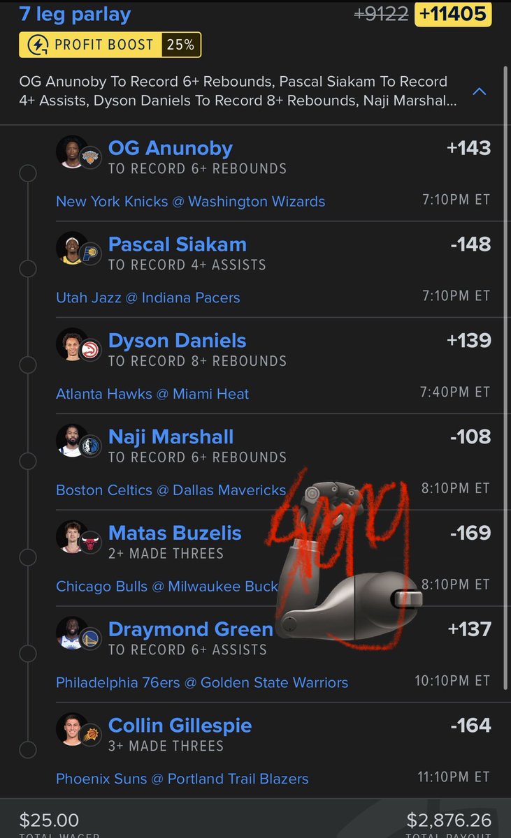 7 - MAN GOLDEN 🎫 💎s

+11K 💵 💰 🏦 

$25-$2,876!

account.sportsbook.fanduel.com/sportsbook/add…