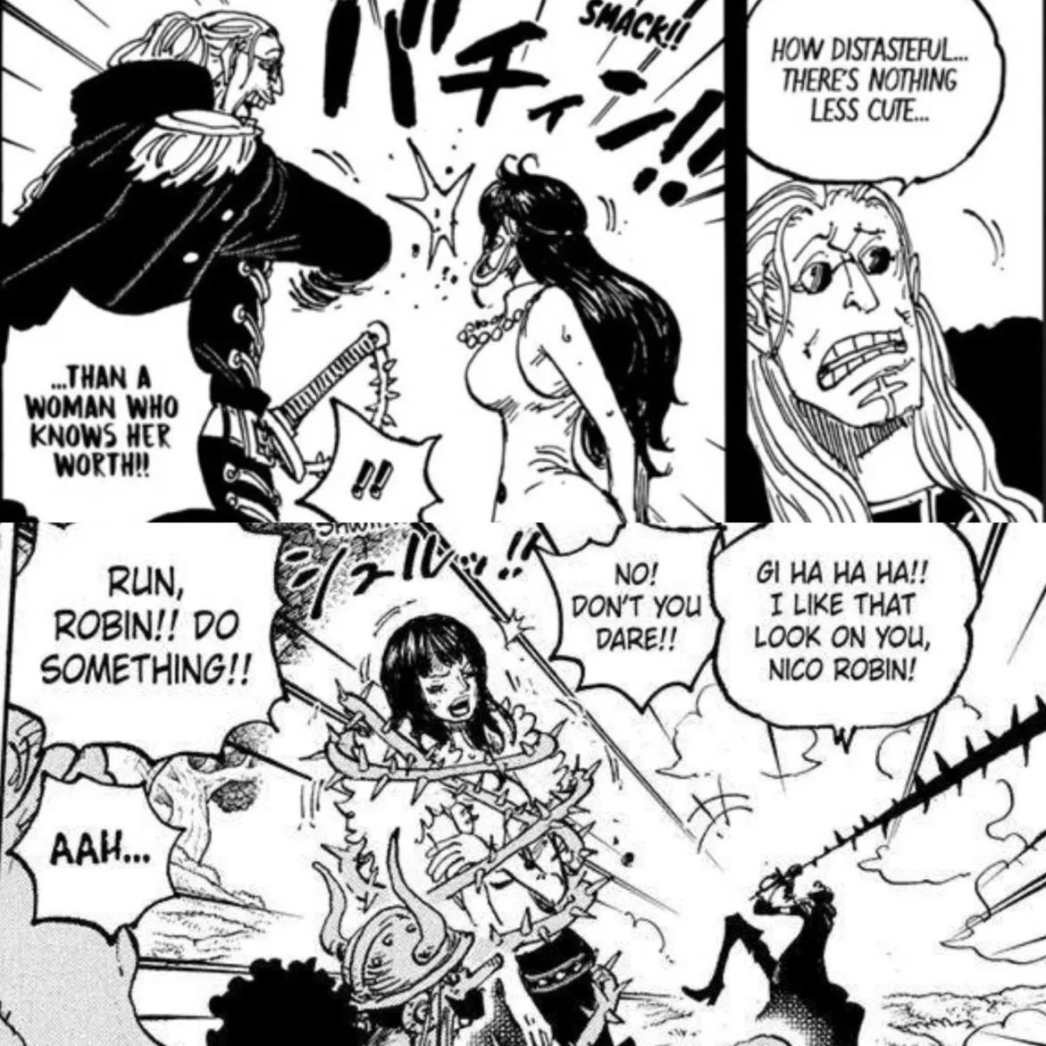 #ONEPIECE1173
Brook's actions freed Nami and everyone else from Gunko's power; Robin is the only one still trapped. 

Meanwhile, Sanji joins the team, but Robin is unable to move due to Sommer's power. 
You know what that means, right? xD

Sanji about to go into berserk form😂