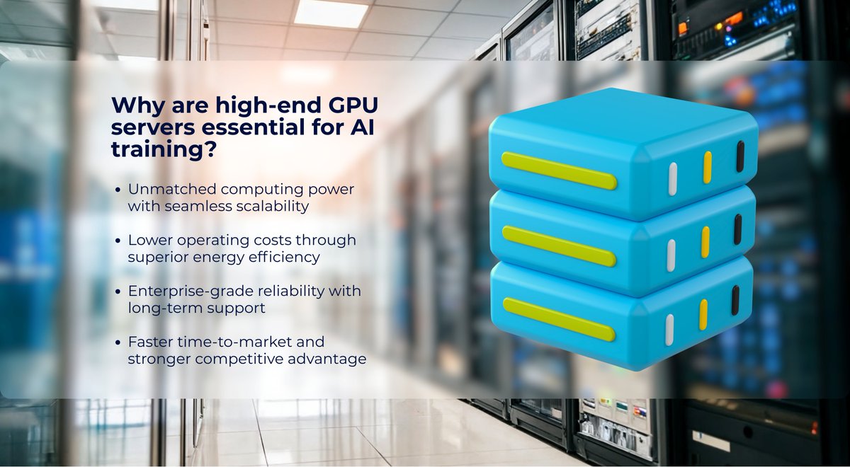 midokura's tweet photo. 🇯🇵 Hello #Japan!

As equipment shortages and infrastructure challenges continue to rise, choosing the wrong #GPU can mean higher costs, lower efficiency, and missed opportunities.

So why are high-end GPU servers essential for #AI training?

✅ Unmatched computing power with seamless scalability
✅ Lower operating costs through superior energy efficiency
✅ Enterprise-grade reliability with long-term support
✅ Faster time-to-market and stronger competitive advantage

In a rapidly evolving AI landscape, the right infrastructure isn’t optional—it’s strategic.

Visit our website to learn more and future-proof your AI investments 🔗 https://t.co/ybFPWXPskl
