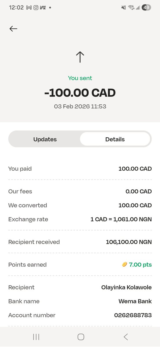 For those I sent 8k for bluetick and have not received it, I am checking with <a href="/alat_ng/">ALAT By Wema Bank</a> Its been 48 hours and they have not rever the money to my account.

I have since transferred another 100 CAD from Lemfi to my <a href="/alat_ng/">ALAT By Wema Bank</a> it shows sent but not reflecting yet.

Be patient