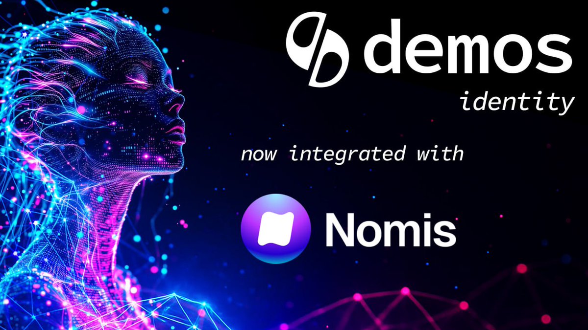 #1 Demos Identity now integrates with @0xnomis
Your on-chain reputation just became more valuable. Nomis users can earn up to 5 bonus points (150 DEM) per wallet when they attest their Ethereum or Solana wallets. Attest both for up to 10 bonus points.

Here's how to claim yours