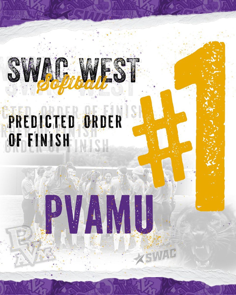 PVAMUPanthers's tweet photo. PVAMUSBALL: 🥎PRESEASON EXPECTATIONS

🔥 Picked No. 1 in the SWAC West
🔥 Four Preseason All-SWAC First Team selections
⭐ Reagan Green (1B)
⭐ Kearstin Tinsley (2B)
⭐ Mia Nunez (OF)
⭐ Kayla Adams (P)
⭐ Dyani McKinley – Second Team (3B)

#PantherPride #SWACSoftball #PVAMUSBALL https://t.co/WnLbrSu9hV