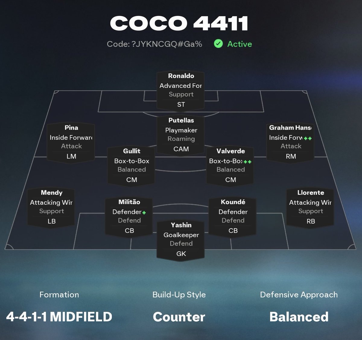 coco_eafc's tweet photo. 🚨Coco 4411 🚨
⚡️Crazy Runs in Behind ✅
⚡️Fast Build Ups ✅
⚡️Tiki Taka ✅
⚡️Possession ✅
⚡️Fun ✅
‼️Very Attacking‼️
👑Most Wins This Year👑
👨‍🍳Code - ?JYKNCGQ#Ga%👨‍🍳
😈Counter😈
🧪Depth - 50🧪
💀New Meta💀
😭Most FUN EVER😭
🔥Best Tactics EA FC 26🔥
#customtactics #fc26 #meta https://t.co/aKVRp0eBuy