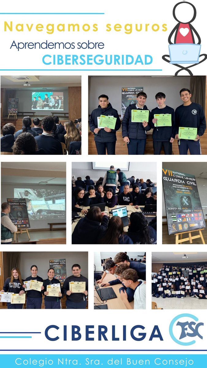 Los alumnos de 4º de ESO participan en la final de la fase local de la #CiberligaGC que organiza la <a href="/guardiacivil/">Guardia Civil</a> , una competición de retos sobre #ciberseguridad 🖥️que servirá para elegir al representante de la ciudad en la final nacional. 

#ContigoSomosBuenConsejo