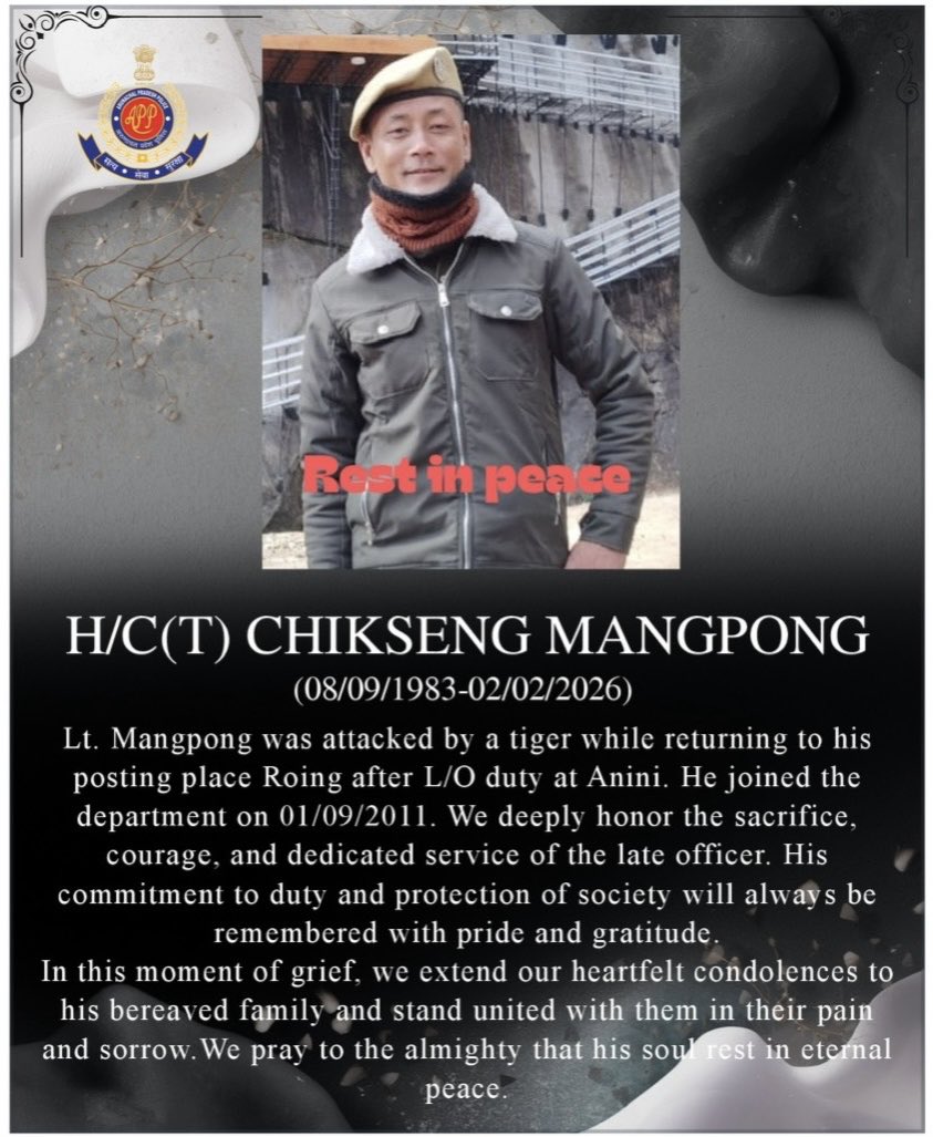 ArunachalPolice's tweet photo. A condolence message from APP family🙏 https://t.co/YciT61dybH