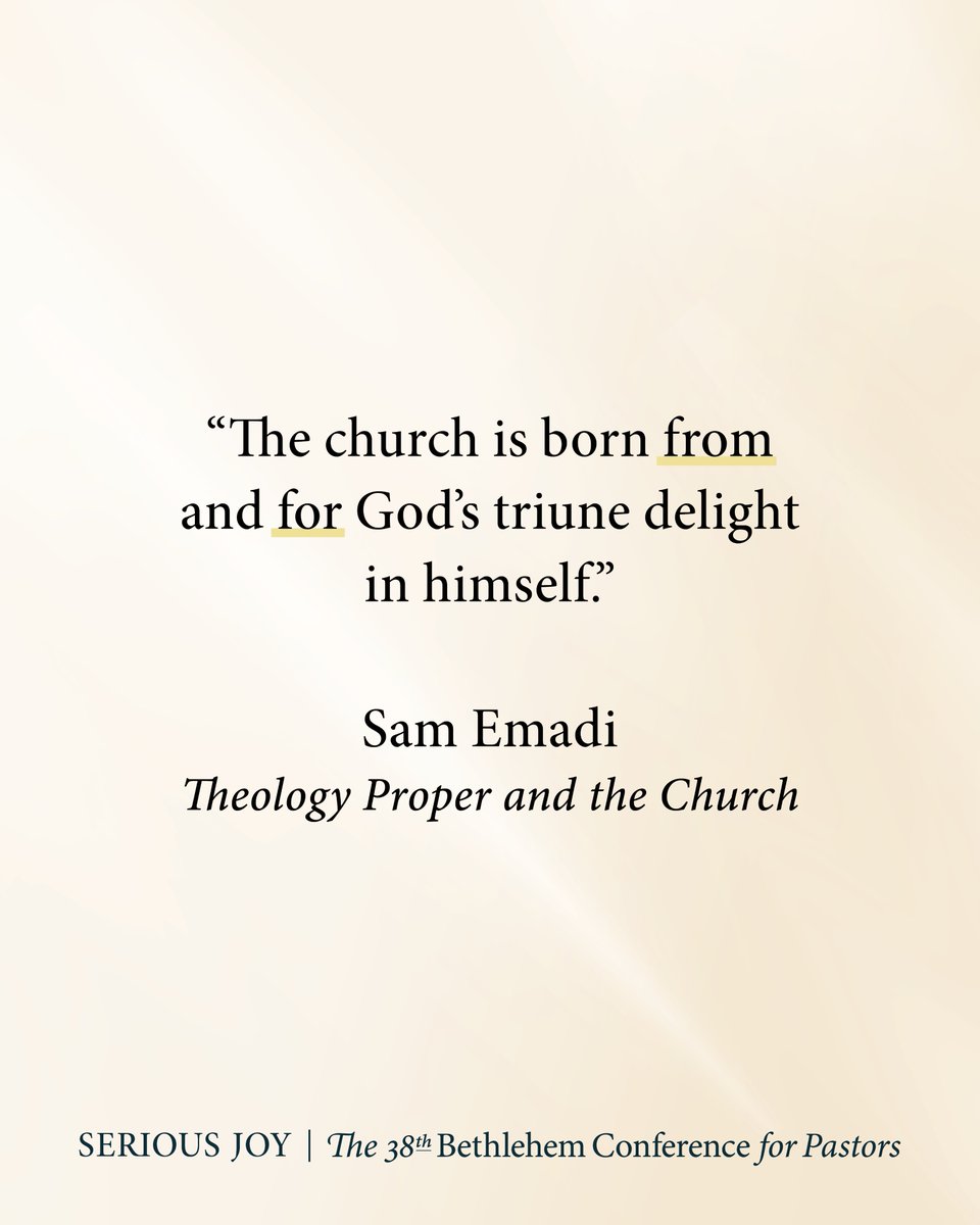 BCS_MN's tweet image. "Theology Proper and the Church" by Sam Emadi, Editor at @9Marks 
#SeriousJoy