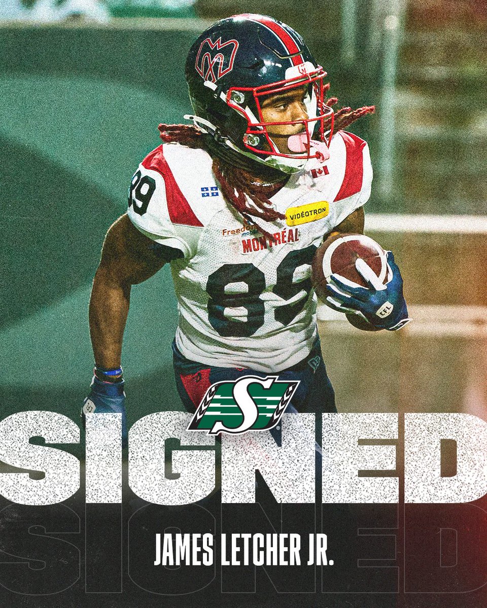 CFL's tweet photo. LETCHER IS HEADED WEST! 

The Roughriders have signed receiver/returner James Letcher Jr.

#cfl https://t.co/rSWmsElWQp