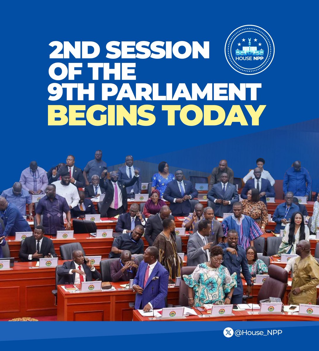 The 2nd session of the 9th parliament begins today. 

House NPP gears up to demand accountability and a dignified living for all  Ghanaians.